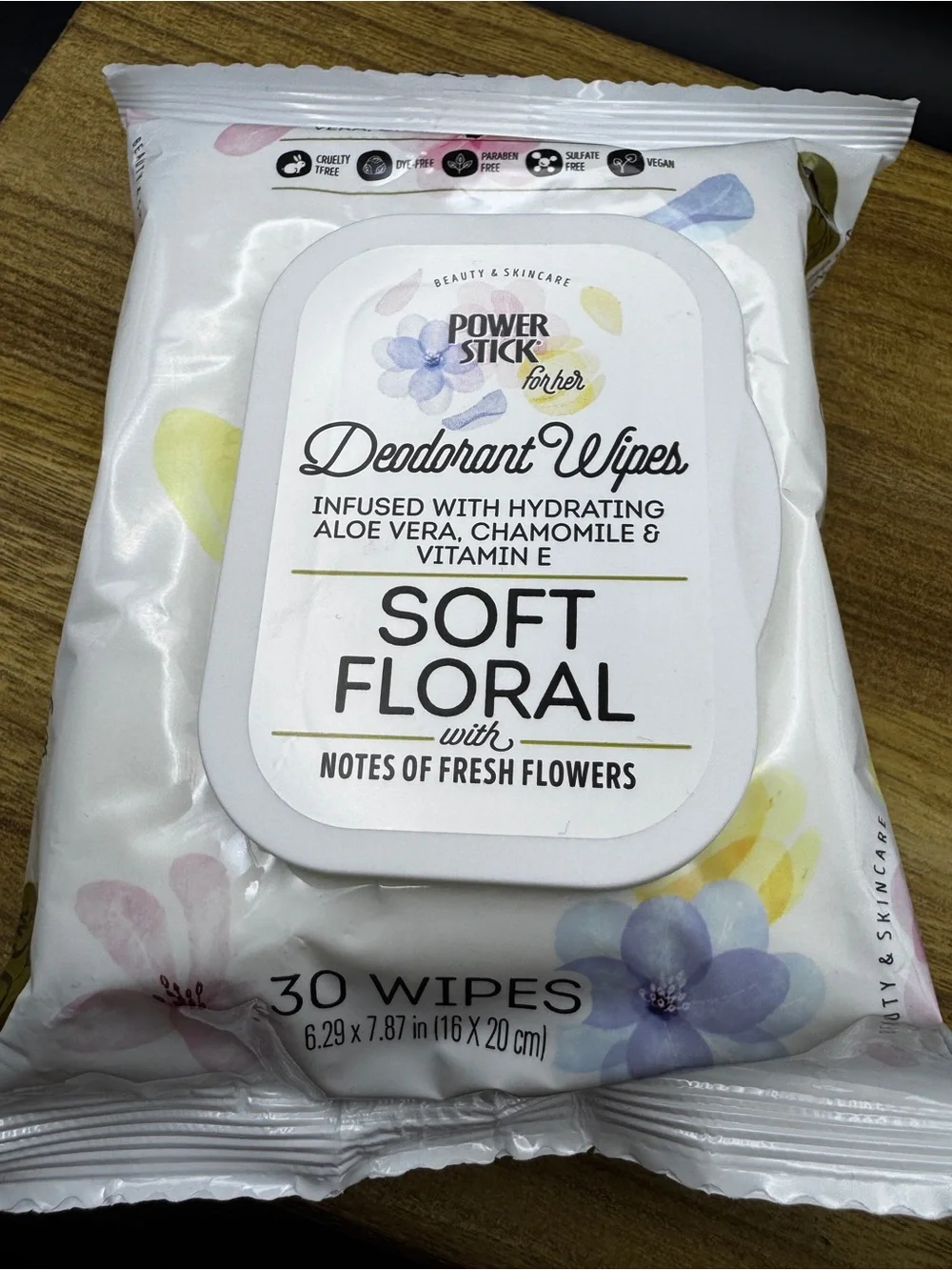 Power Stick Soft Floral Deodorant Wipes